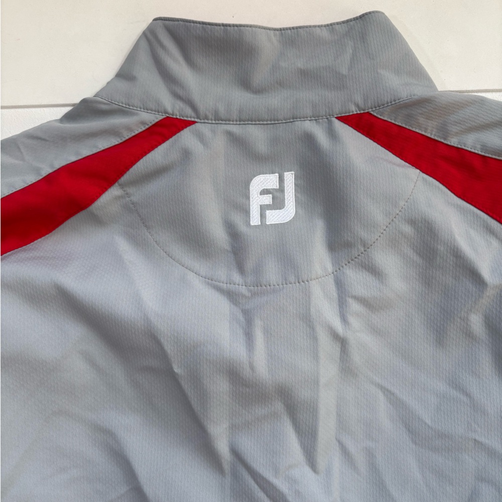 Footjoy Men’s 1/4 Zip Pullover Golf Jacket Gray/Red Size Large - Picture 7 of 7